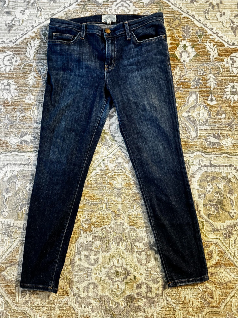 Current/Elliott Dark Indigo Straight Leg Jeans